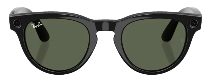 Очки Ray-Ban Headliner, чёрная глянцевая · зелёные G15